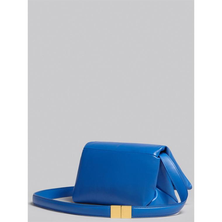 MARNI Small Prisma Bag, Blue Calfskin